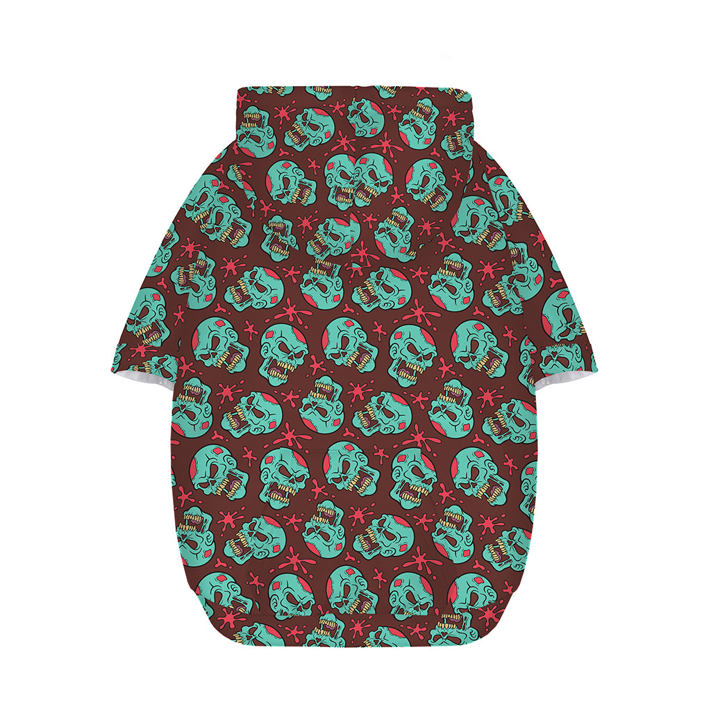 Bloody Zombie Pattern Print Dog Zip Up Hoodie