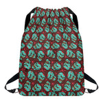 Bloody Zombie Pattern Print Drawstring Backpack