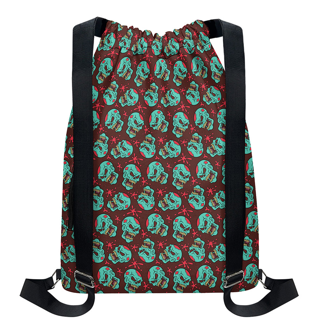 Bloody Zombie Pattern Print Drawstring Backpack