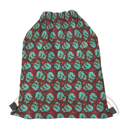 Bloody Zombie Pattern Print Drawstring Bag