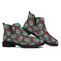 Bloody Zombie Pattern Print Flat Ankle Boots