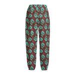 Bloody Zombie Pattern Print Fleece Lined Knit Pants