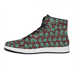 Bloody Zombie Pattern Print High Top Leather Sneakers