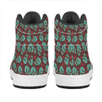 Bloody Zombie Pattern Print High Top Leather Sneakers