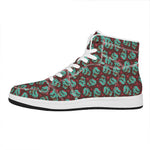 Bloody Zombie Pattern Print High Top Leather Sneakers