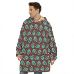 Bloody Zombie Pattern Print Hoodie Blanket