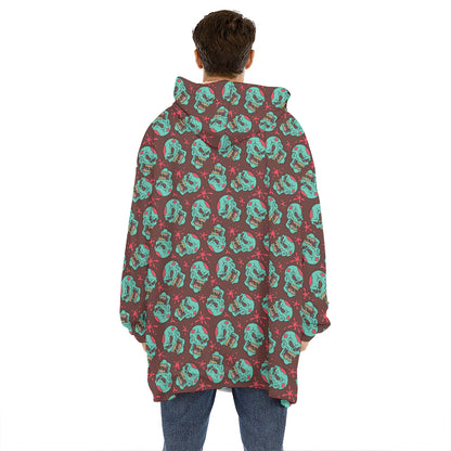 Bloody Zombie Pattern Print Hoodie Blanket