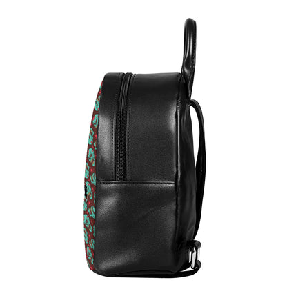 Bloody Zombie Pattern Print Leather Backpack