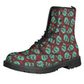 Bloody Zombie Pattern Print Lace-Up Boots