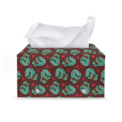 Bloody Zombie Pattern Print Leather Tissue Box Cover
