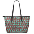 Bloody Zombie Pattern Print Leather Tote Bag With Zipper