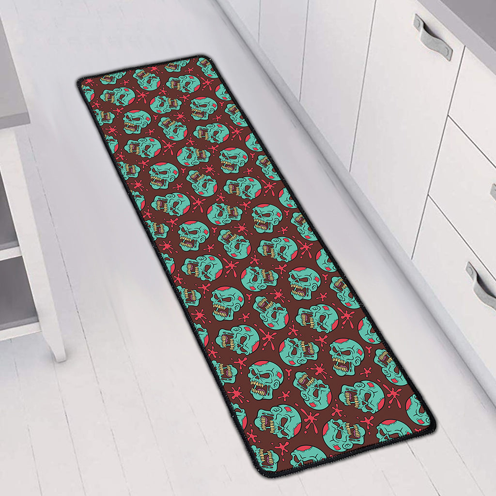 Bloody Zombie Pattern Print Long Kitchen Mat