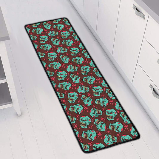 Bloody Zombie Pattern Print Long Kitchen Mat