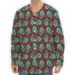 Bloody Zombie Pattern Print Long Sleeve Baseball Jersey