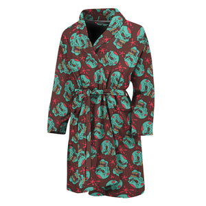 Bloody Zombie Pattern Print Men's Bathrobe