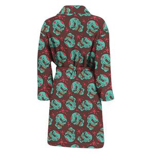 Bloody Zombie Pattern Print Men's Bathrobe