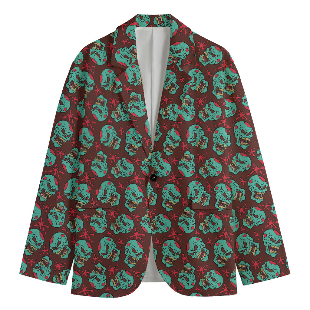 Bloody Zombie Pattern Print Men's Blazer