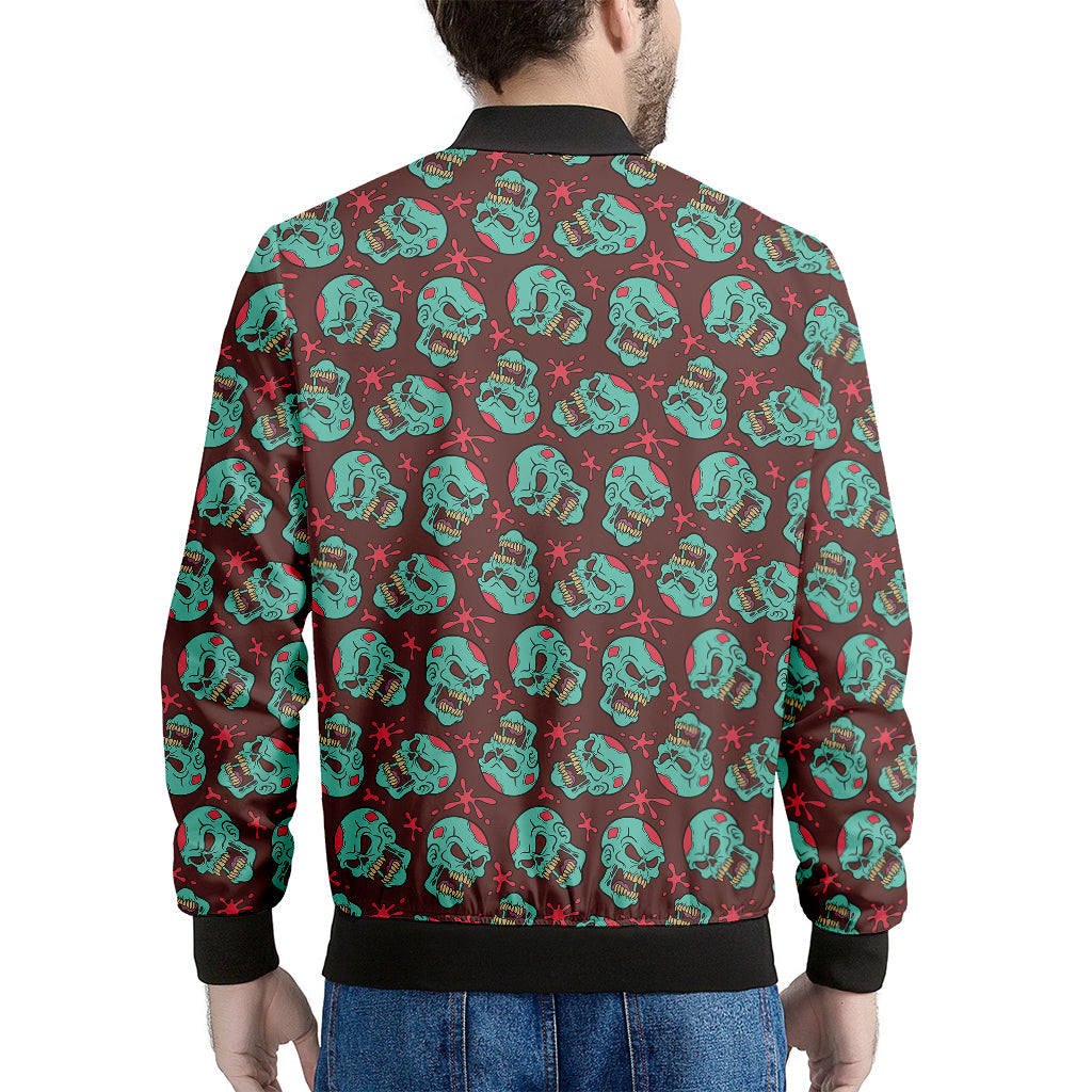 Bloody Zombie Pattern Print Men's Bomber Jacket