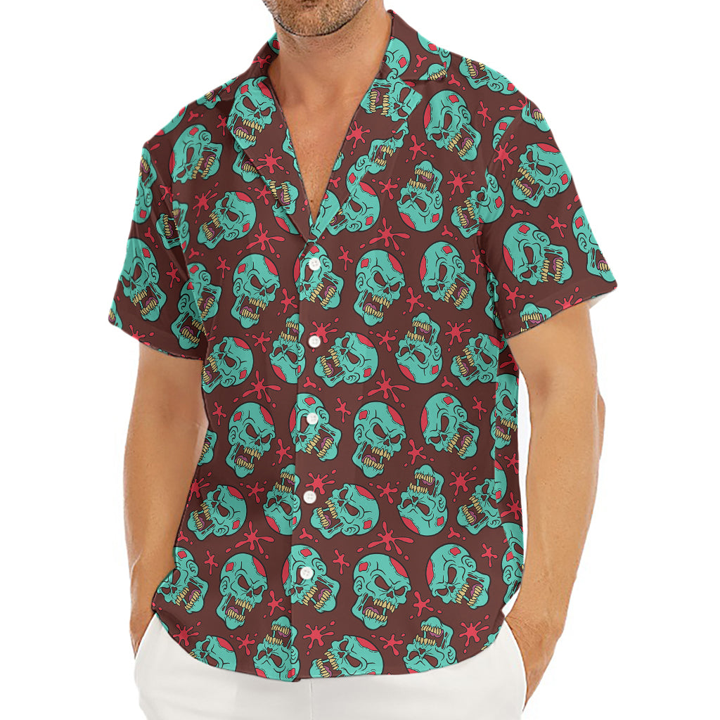 Bloody Zombie Pattern Print Men's Deep V-Neck Shirt