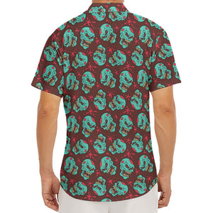 Bloody Zombie Pattern Print Men's Deep V-Neck Shirt