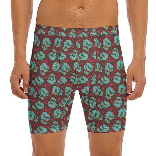 Bloody Zombie Pattern Print Men's Long Boxer Briefs