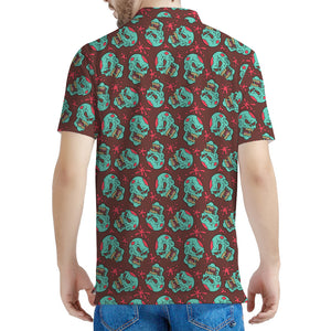 Bloody Zombie Pattern Print Men's Polo Shirt