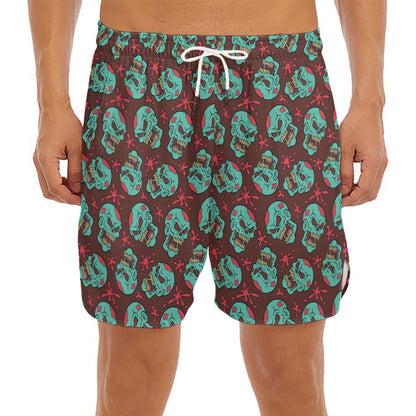 Bloody Zombie Pattern Print Men's Split Running Shorts