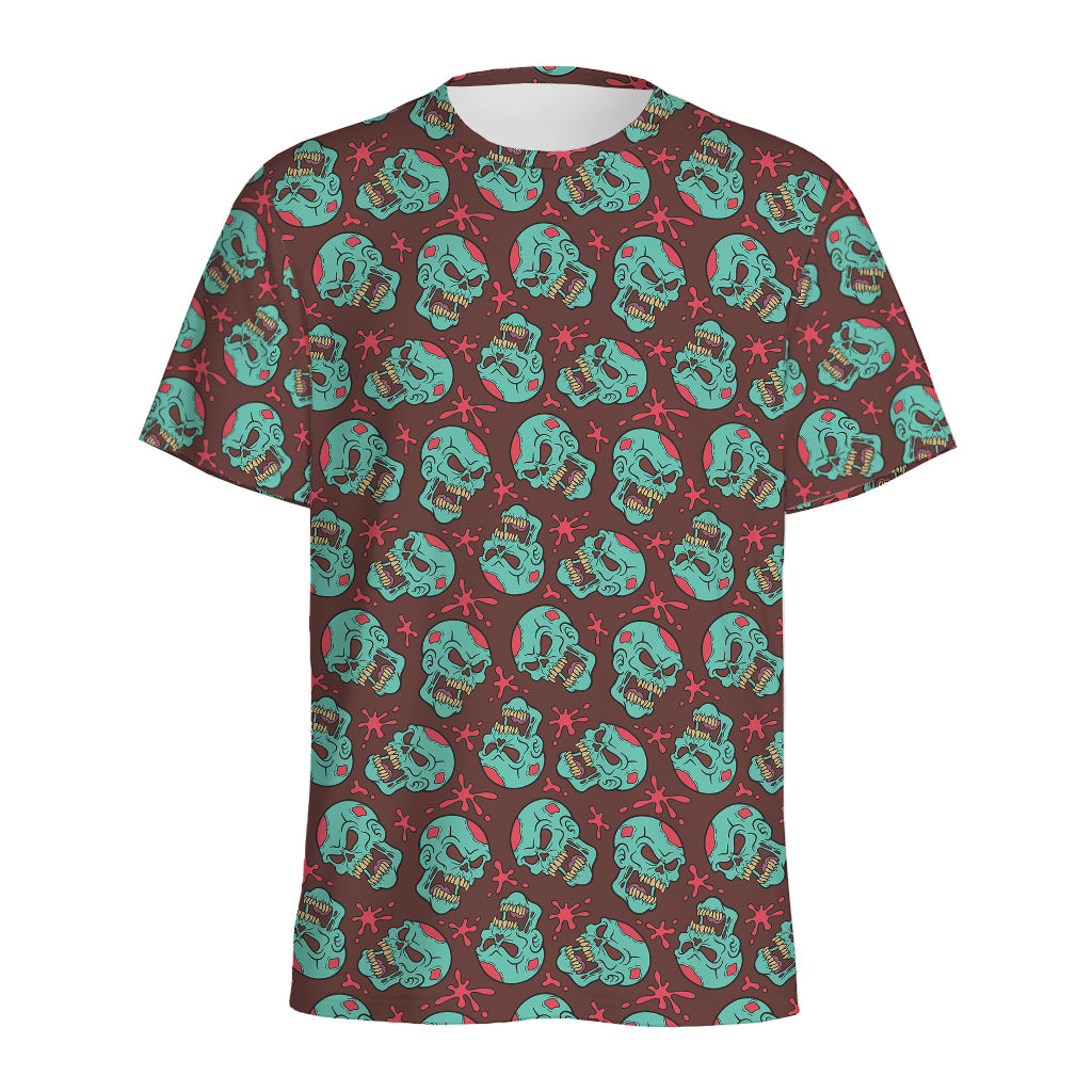 Bloody Zombie Pattern Print Men's Sports T-Shirt