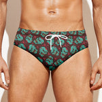 Bloody Zombie Pattern Print Men's Swim Briefs