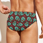 Bloody Zombie Pattern Print Men's Swim Briefs