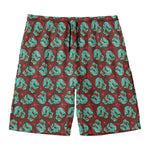 Bloody Zombie Pattern Print Men's Swim Trunks