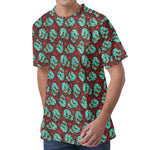 Bloody Zombie Pattern Print Men's Velvet T-Shirt