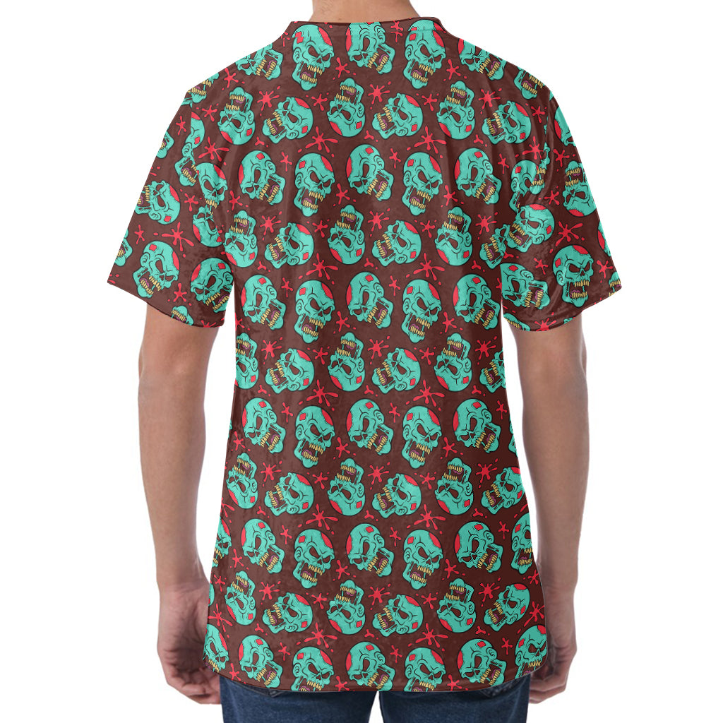 Bloody Zombie Pattern Print Men's Velvet T-Shirt