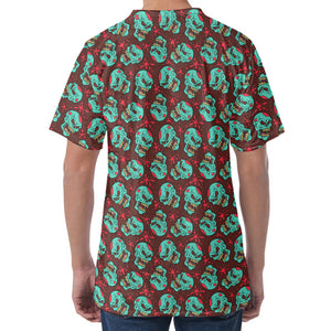 Bloody Zombie Pattern Print Men's Velvet T-Shirt