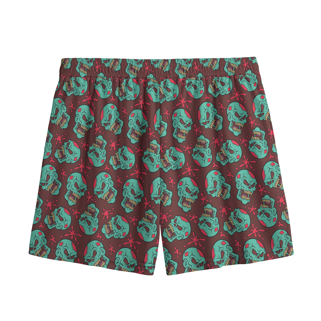 Bloody Zombie Pattern Print Mesh Shorts