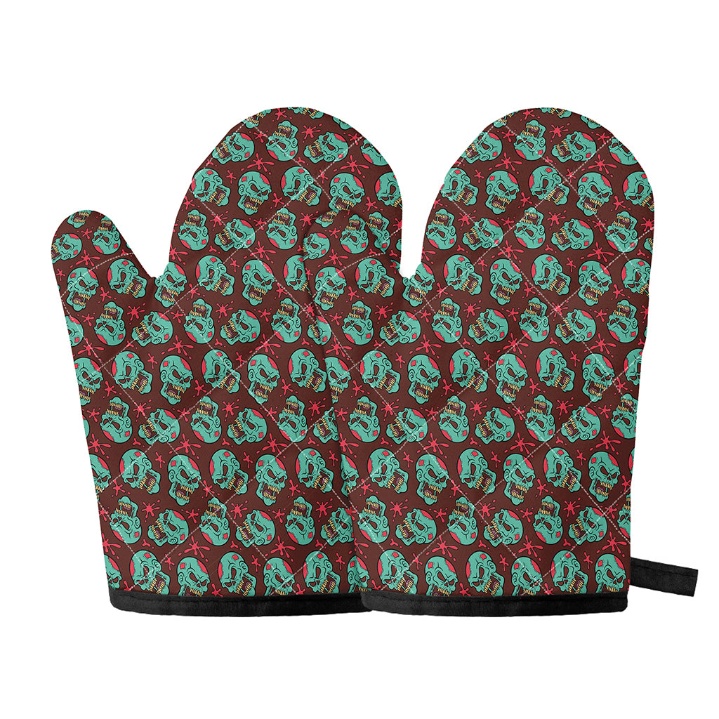 Bloody Zombie Pattern Print Oven Mitts