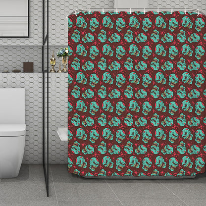Bloody Zombie Pattern Print Polyester Shower Curtain