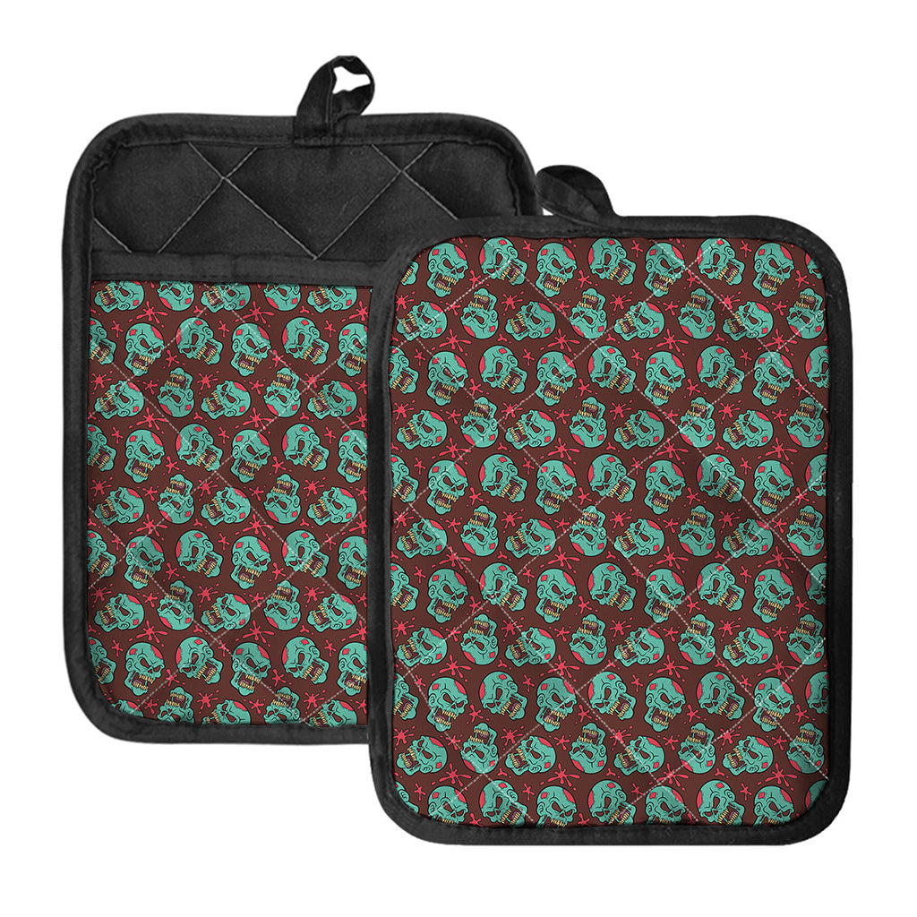 Bloody Zombie Pattern Print Pot Holders With Pocket