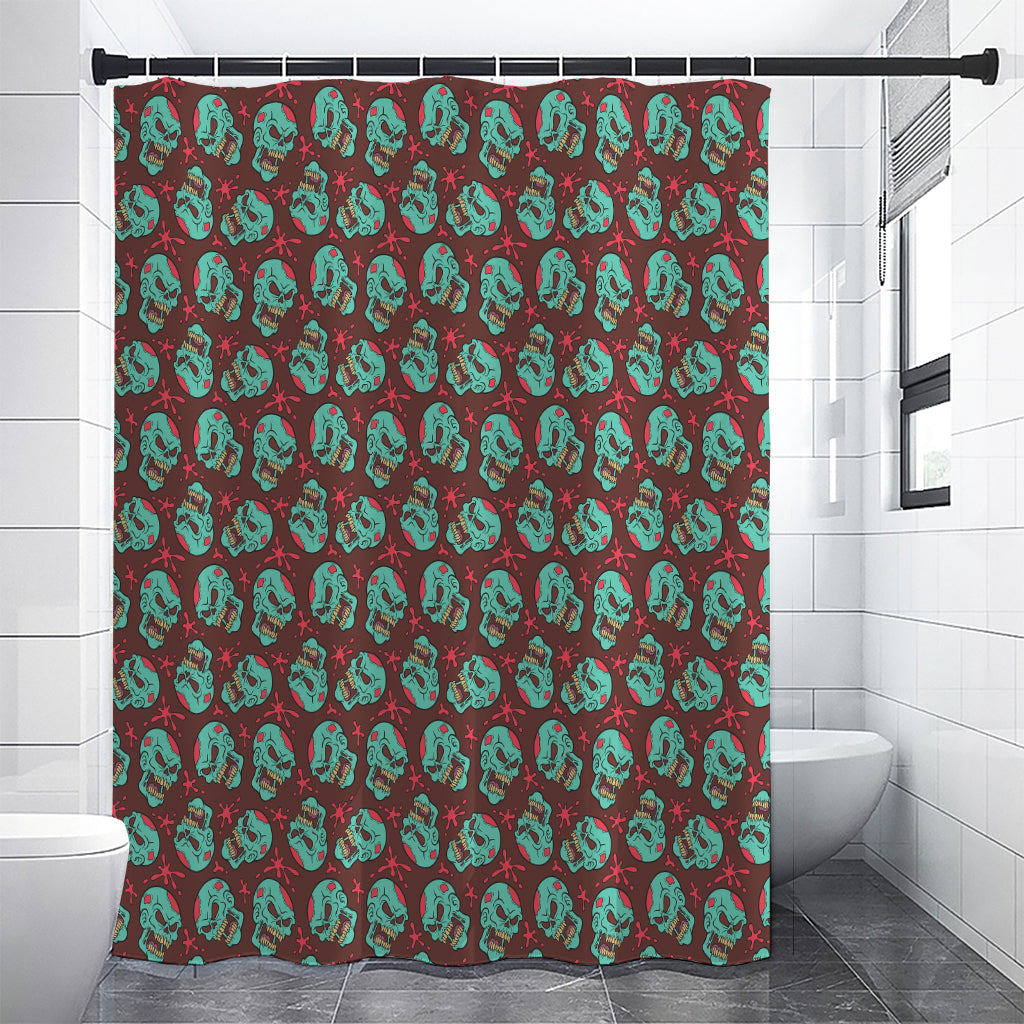 Bloody Zombie Pattern Print Premium Shower Curtain