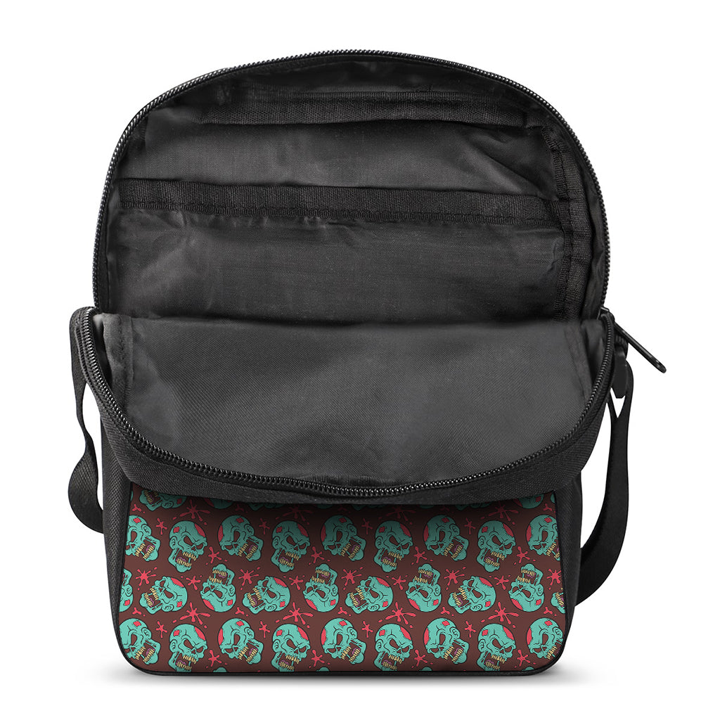 Bloody Zombie Pattern Print Rectangular Crossbody Bag