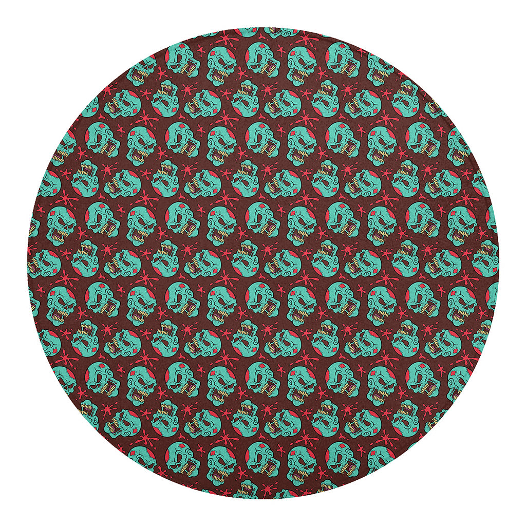 Bloody Zombie Pattern Print Round Blanket