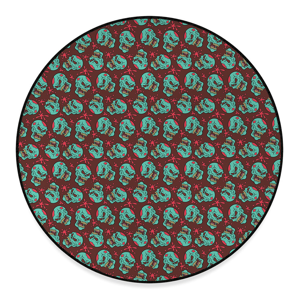 Bloody Zombie Pattern Print Round Floor Mat
