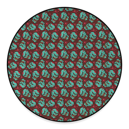 Bloody Zombie Pattern Print Round Floor Mat