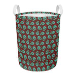 Bloody Zombie Pattern Print Round Laundry Basket