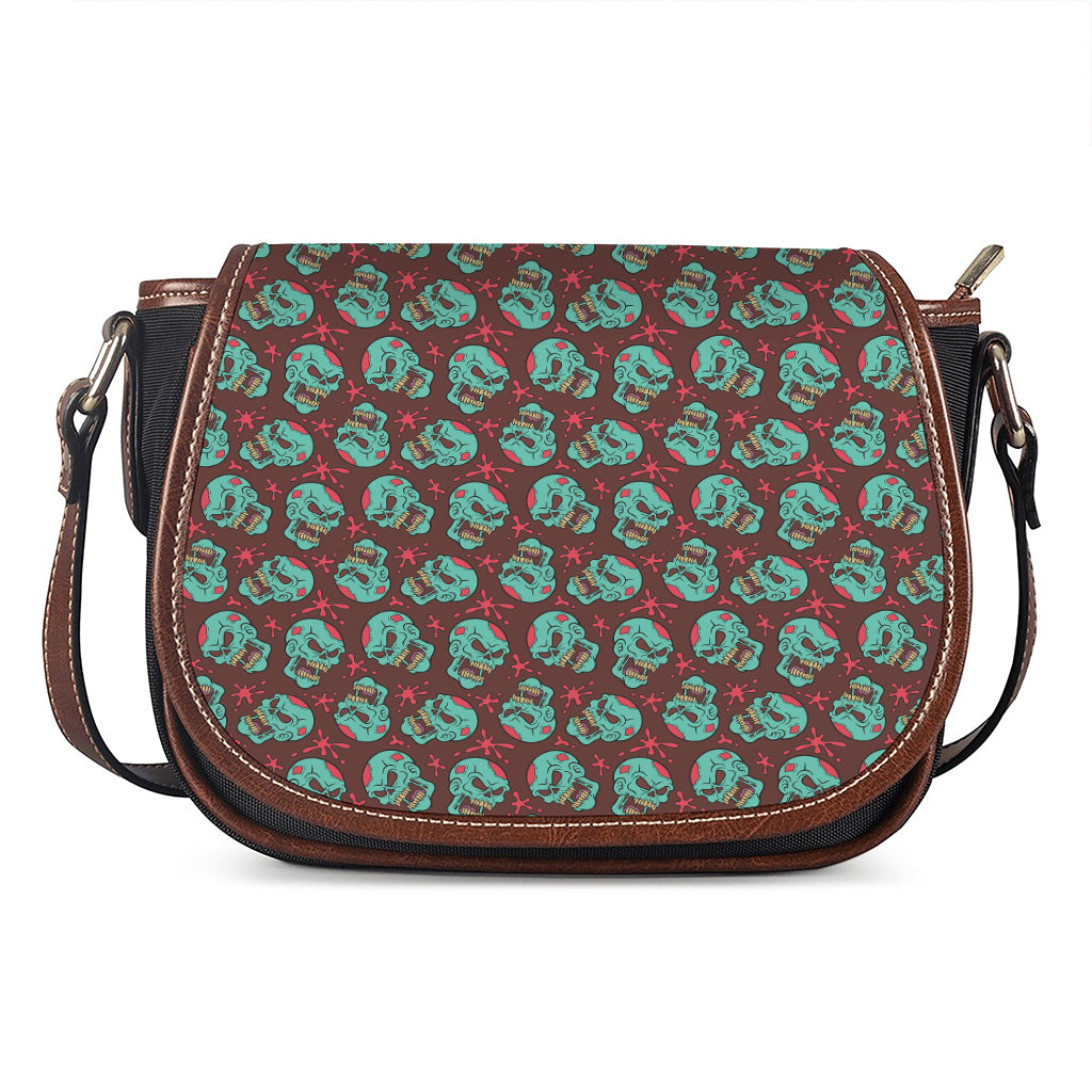 Bloody Zombie Pattern Print Saddle Bag