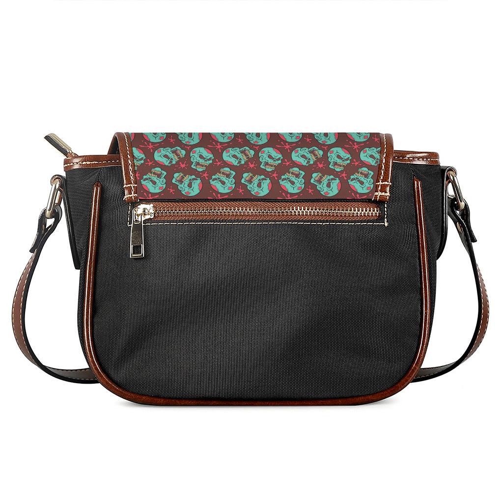 Bloody Zombie Pattern Print Saddle Bag