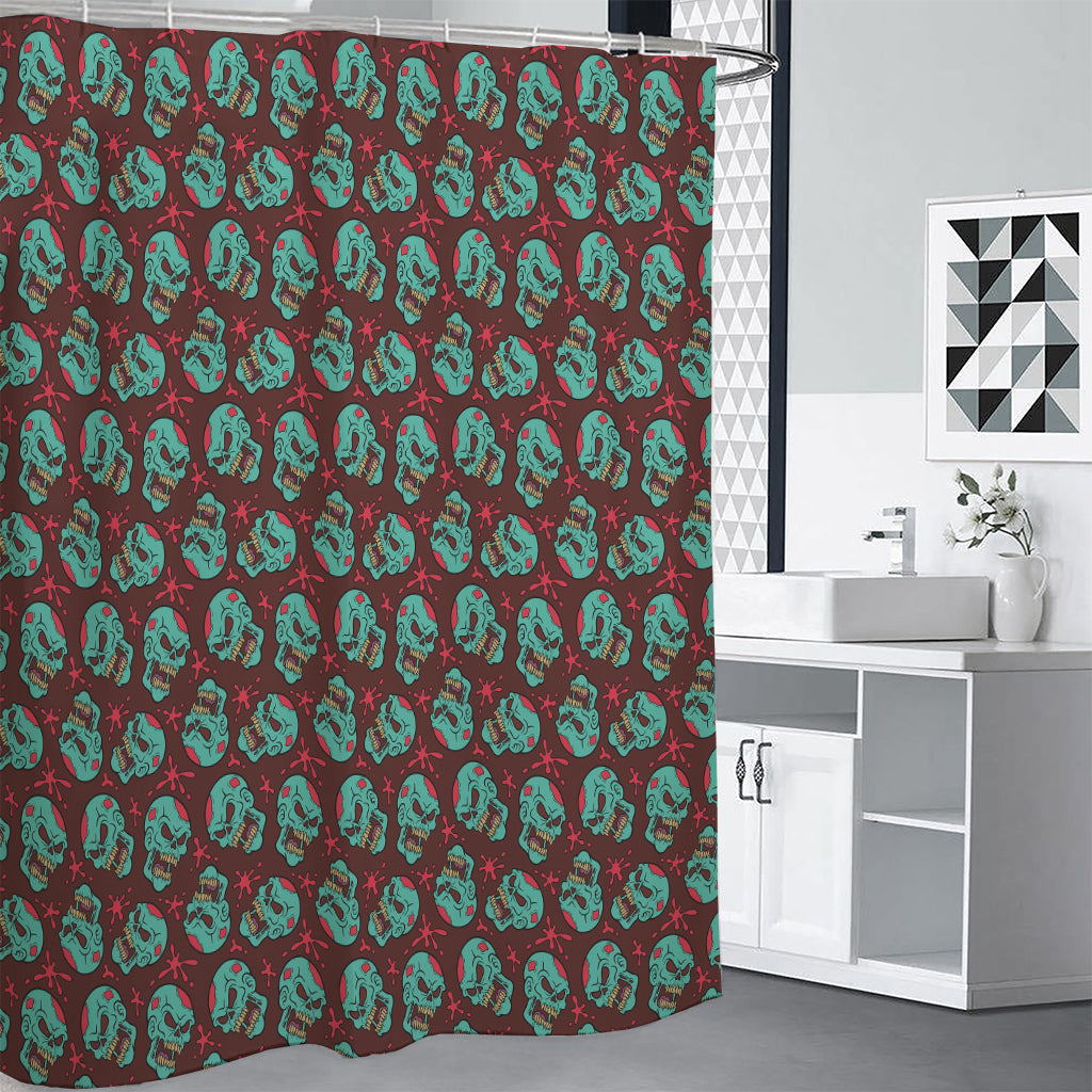 Bloody Zombie Pattern Print Shower Curtain