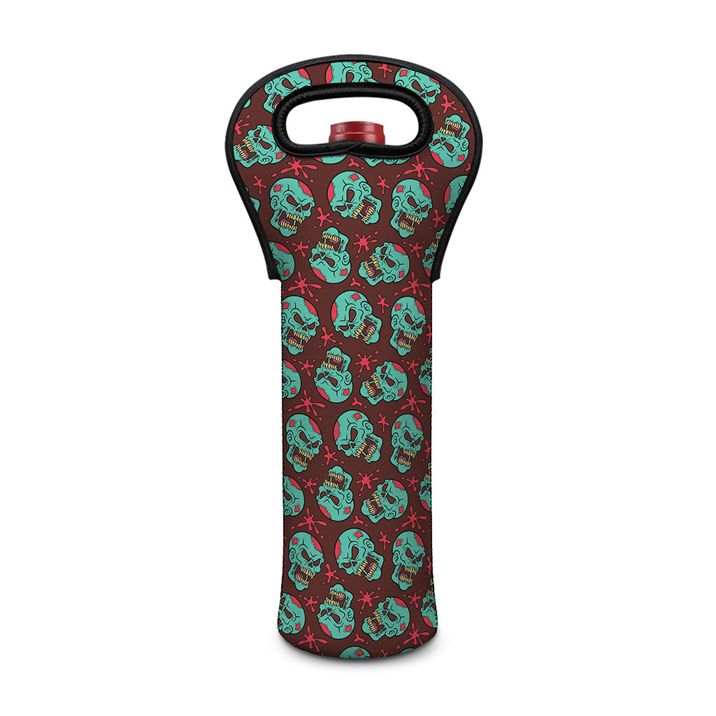 Bloody Zombie Pattern Print Single Neoprene Wine Tote