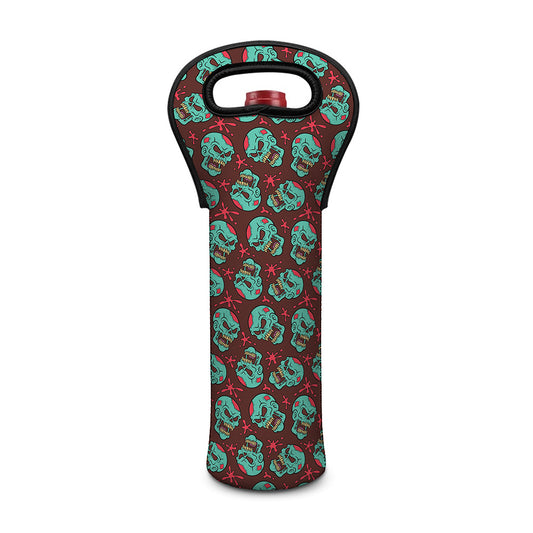 Bloody Zombie Pattern Print Single Neoprene Wine Tote