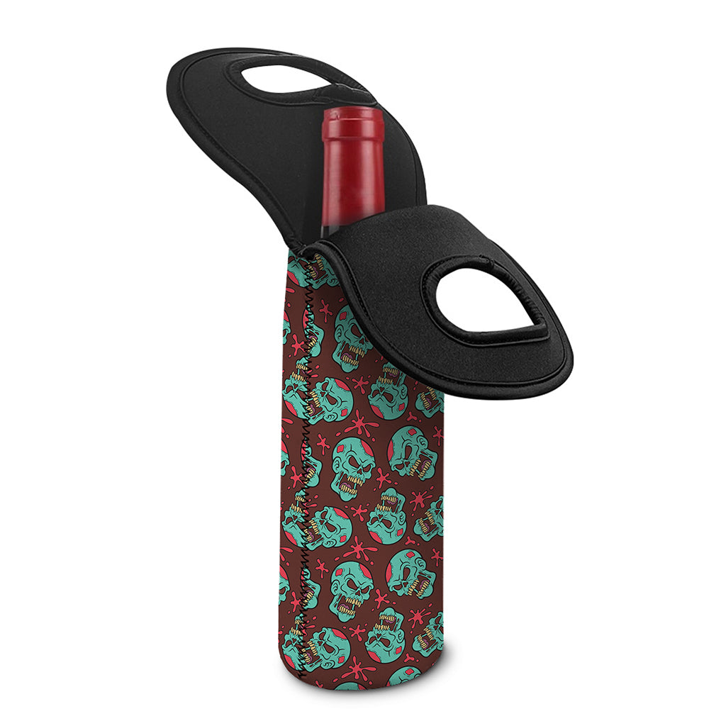 Bloody Zombie Pattern Print Single Neoprene Wine Tote